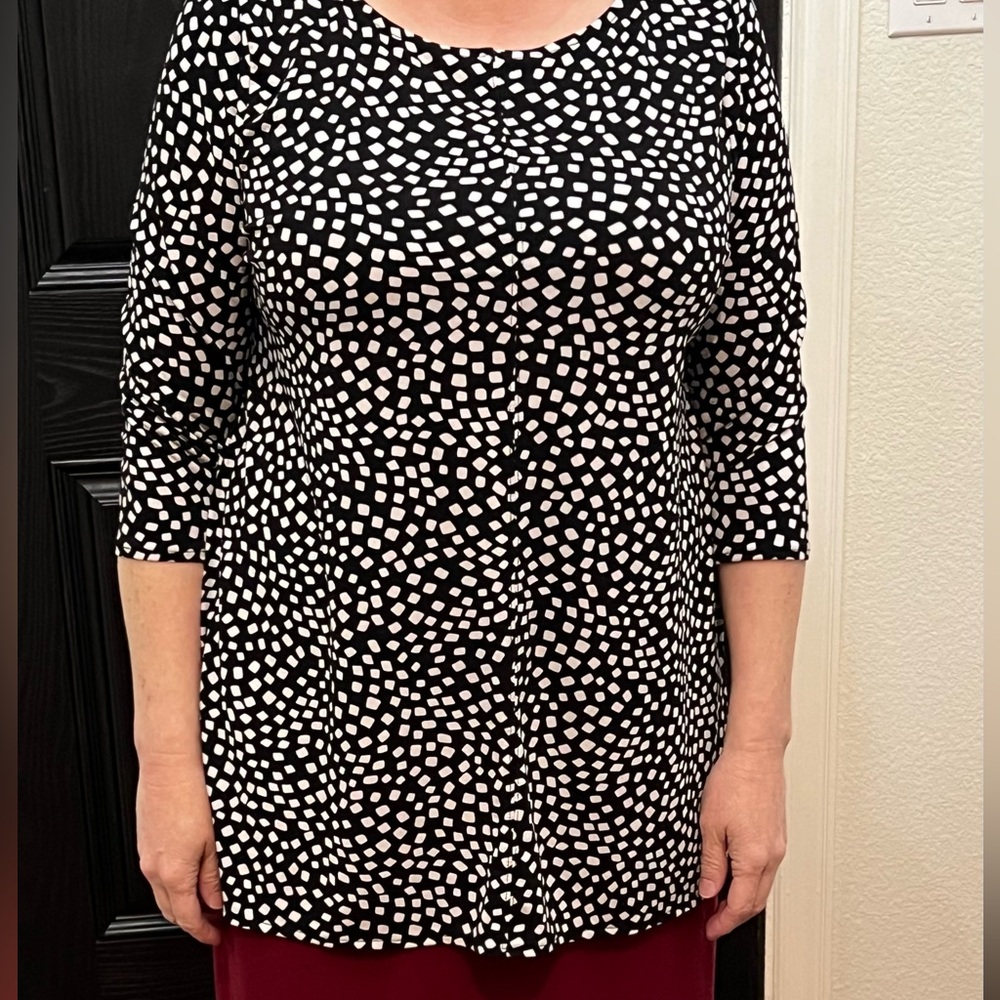 Alfani Black and White Patterned Tunic